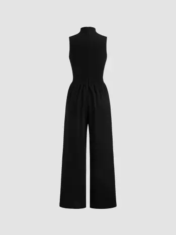 High Neck Cut Out Jumpsuit